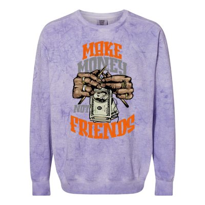 Make Money Not Friends Olive Army Solar Orange Color Match Colorblast Crewneck Sweatshirt