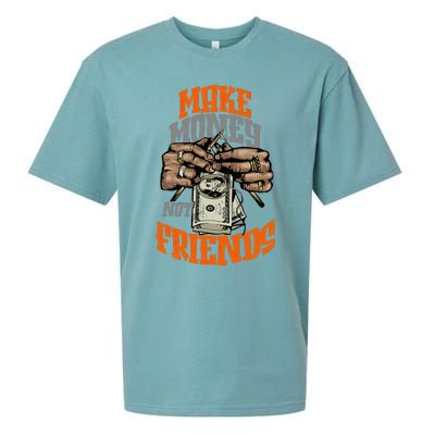 Make Money Not Friends Olive Army Solar Orange Color Match Sueded Cloud Jersey T-Shirt