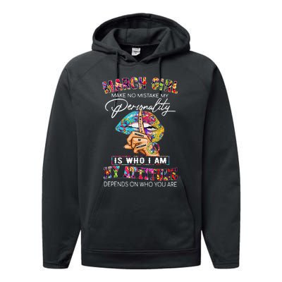 MARCH MAKE NO MISTAKE MY PERSONALITY Lips Hippie Performance Fleece Hoodie