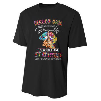 MARCH MAKE NO MISTAKE MY PERSONALITY Lips Hippie Performance Sprint T-Shirt