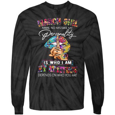 MARCH MAKE NO MISTAKE MY PERSONALITY Lips Hippie Tie-Dye Long Sleeve Shirt