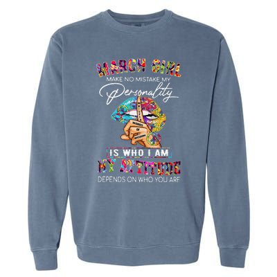 MARCH MAKE NO MISTAKE MY PERSONALITY Lips Hippie Garment-Dyed Sweatshirt