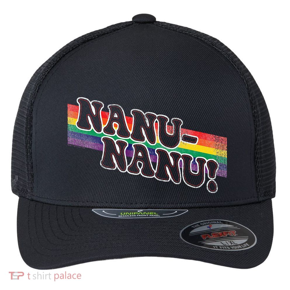 Mork & Mindy Nanu Rainbow Flexfit Unipanel Trucker Cap
