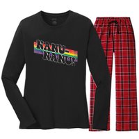 Mork & Mindy Nanu Rainbow Women's Long Sleeve Flannel Pajama Set 