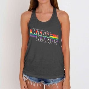 Mork & Mindy Nanu Rainbow Women's Knotted Racerback Tank