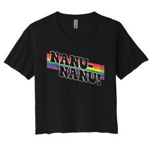 Mork & Mindy Nanu Rainbow Women's Crop Top Tee