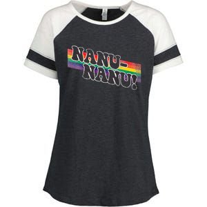 Mork & Mindy Nanu Rainbow Enza Ladies Jersey Colorblock Tee