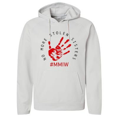 Mmiw Missing Native American Indigenous Women Sisters Red Performance Fleece Hoodie