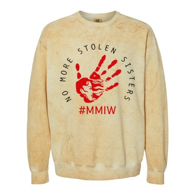 Mmiw Missing Native American Indigenous Women Sisters Red Colorblast Crewneck Sweatshirt