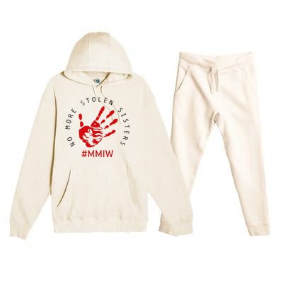 Mmiw Missing Native American Indigenous Women Sisters Red Premium Hooded Sweatsuit Set