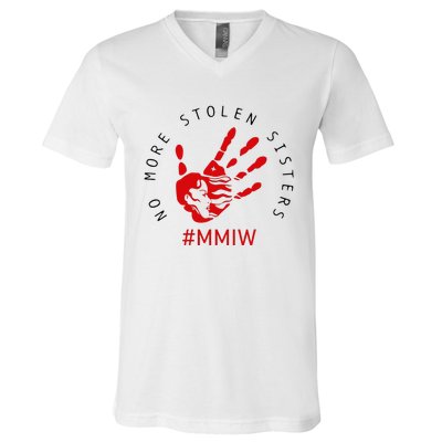 Mmiw Missing Native American Indigenous Women Sisters Red V-Neck T-Shirt