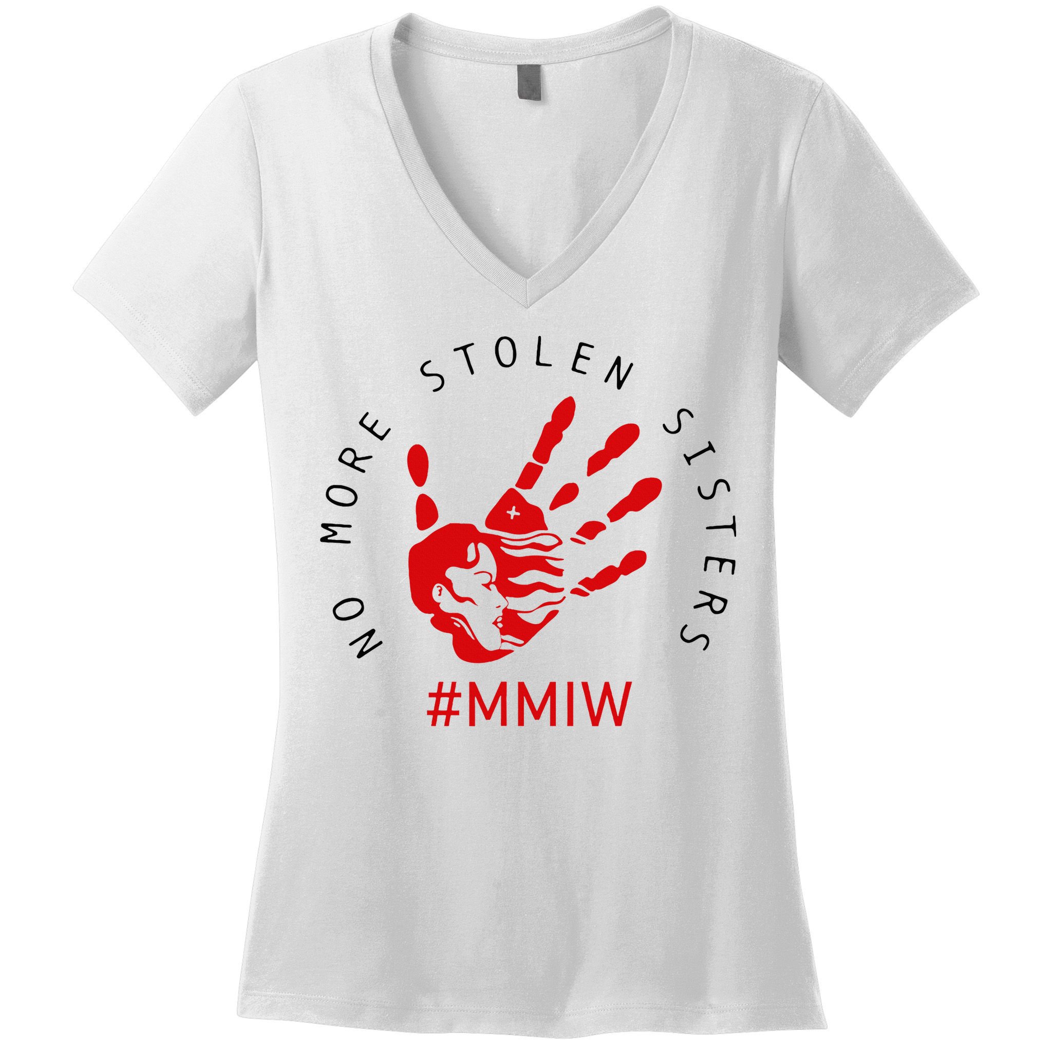 Mmiw Missing Native American Indigenous Women Sisters Red Women's V-Neck T-Shirt