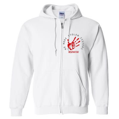 Mmiw Missing Native American Indigenous Women Sisters Red Full Zip Hoodie