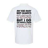 Mykid May Not Always Swing But I Do (Message On Back) Softstyle Adult Sport Polo