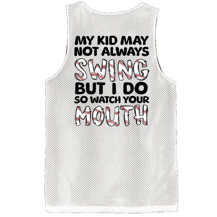 Mykid May Not Always Swing But I Do (Message On Back) Mesh Reversible Basketball Jersey Tank