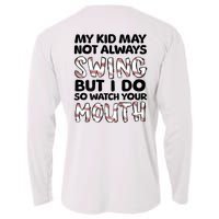 Mykid May Not Always Swing But I Do (Message On Back) Cooling Performance Long Sleeve Crew