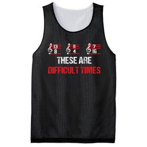 Musician Music Notes  These Are Difficult Times  Mesh Reversible Basketball Jersey Tank