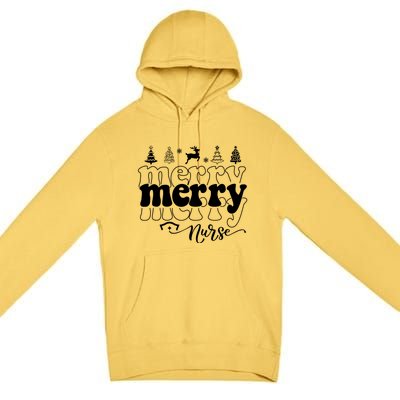 Merry Merry Nurse Christmas Funny Christmas Nursing Funny Gift Premium Pullover Hoodie