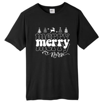 Merry Merry Nurse Christmas Funny Christmas Nursing Funny Gift Tall Fusion ChromaSoft Performance T-Shirt