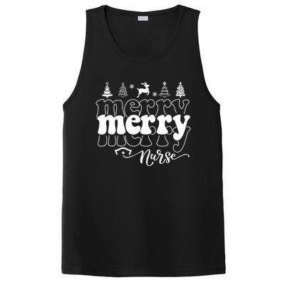 Merry Merry Nurse Christmas Funny Christmas Nursing Funny Gift PosiCharge Competitor Tank