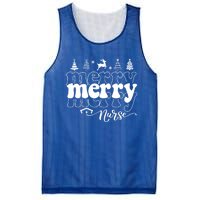 Merry Merry Nurse Christmas Funny Christmas Nursing Funny Gift Mesh Reversible Basketball Jersey Tank