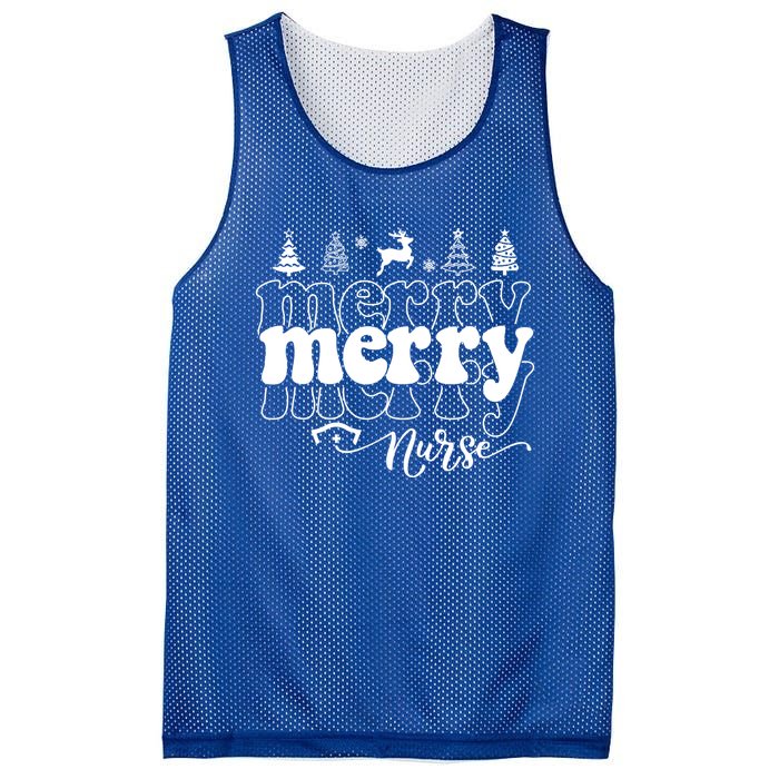 Merry Merry Nurse Christmas Funny Christmas Nursing Funny Gift Mesh Reversible Basketball Jersey Tank