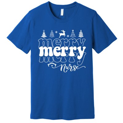 Merry Merry Nurse Christmas Funny Christmas Nursing Funny Gift Premium T-Shirt