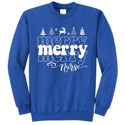 Merry Merry Nurse Christmas Funny Christmas Nursing Funny Gift Tall Sweatshirt