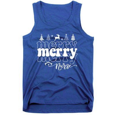 Merry Merry Nurse Christmas Funny Christmas Nursing Funny Gift Tank Top