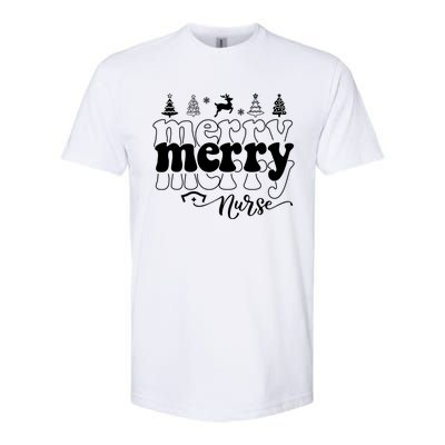 Merry Merry Nurse Christmas Funny Christmas Nursing Funny Gift Softstyle CVC T-Shirt