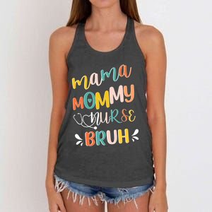 Mama Mommy Nurse Bruh Mother Day's Gift For Nurse Mama To Bruh Women's Knotted Racerback Tank