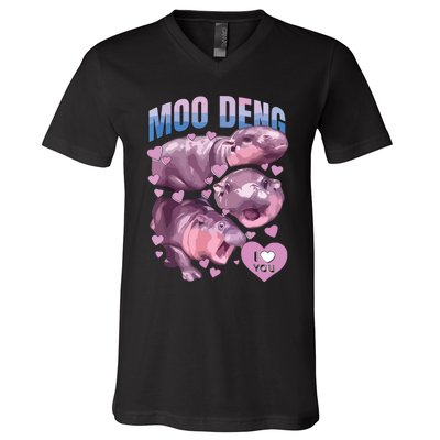 Moodeng V-Neck T-Shirt