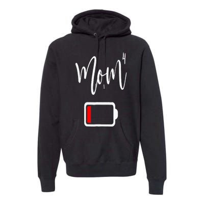 Mom4 Mom Of 4 Mother Of Four Mama Gifts Mothers Day Premium Hoodie