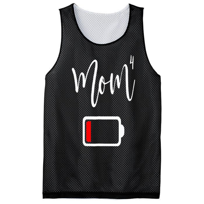 Mom4 Mom Of 4 Mother Of Four Mama Gifts Mothers Day Mesh Reversible Basketball Jersey Tank