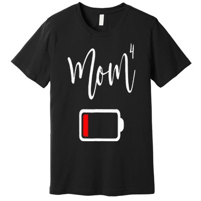 Mom4 Mom Of 4 Mother Of Four Mama Gifts Mothers Day Premium T-Shirt