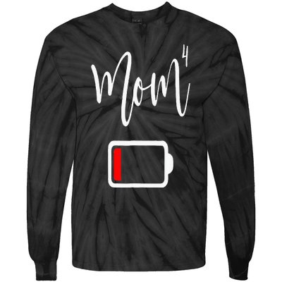 Mom4 Mom Of 4 Mother Of Four Mama Gifts Mothers Day Tie-Dye Long Sleeve Shirt