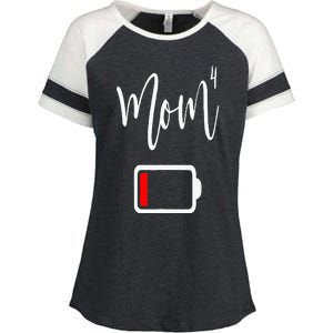 Mom4 Mom Of 4 Mother Of Four Mama Gifts Mothers Day Enza Ladies Jersey Colorblock Tee