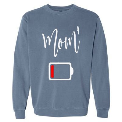 Mom4 Mom Of 4 Mother Of Four Mama Gifts Mothers Day Garment-Dyed Sweatshirt