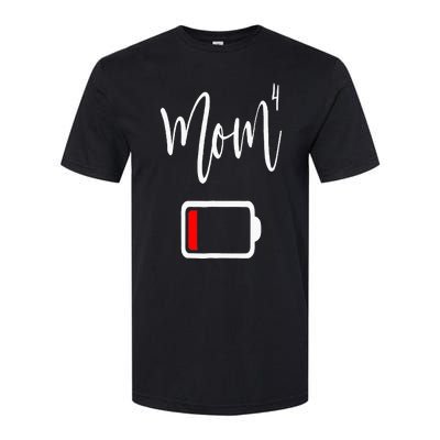 Mom4 Mom Of 4 Mother Of Four Mama Gifts Mothers Day Softstyle CVC T-Shirt