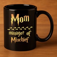Mom Manager Of Mischief Gift 11oz C Handle Ceramic Mug