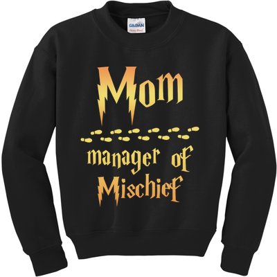 Mom Manager Of Mischief Gift Kids Sweatshirt