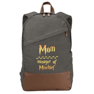 Mom Manager Of Mischief Gift Cotton Canvas Backpack