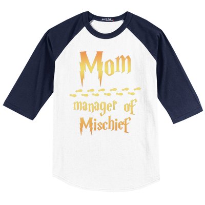 Mom Manager Of Mischief Gift Baseball Sleeve Shirt