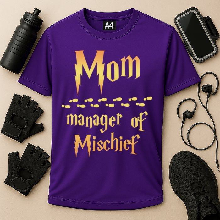 Mom Manager Of Mischief Gift Cooling Performance Crew T-Shirt