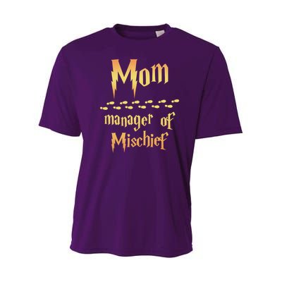 Mom Manager Of Mischief Gift Youth Performance Sprint T-Shirt
