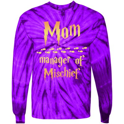 Mom Manager Of Mischief Gift Tie-Dye Long Sleeve Shirt