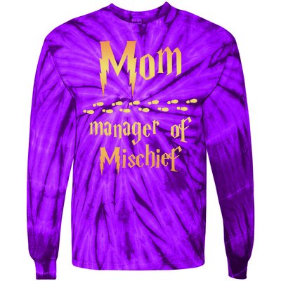 Mom Manager Of Mischief Gift Tie-Dye Long Sleeve Shirt