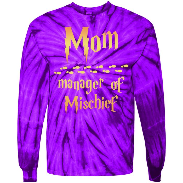 Mom Manager Of Mischief Gift Tie-Dye Long Sleeve Shirt