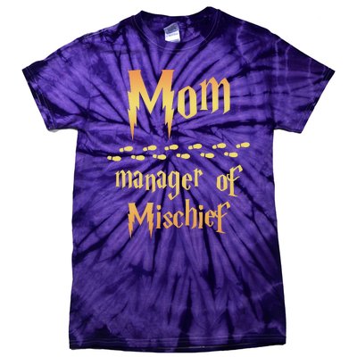 Mom Manager Of Mischief Gift Tie-Dye T-Shirt