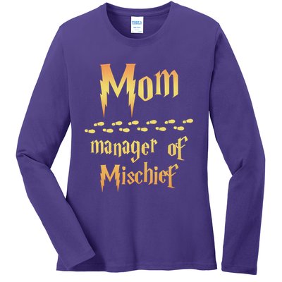 Mom Manager Of Mischief Gift Ladies Long Sleeve Shirt